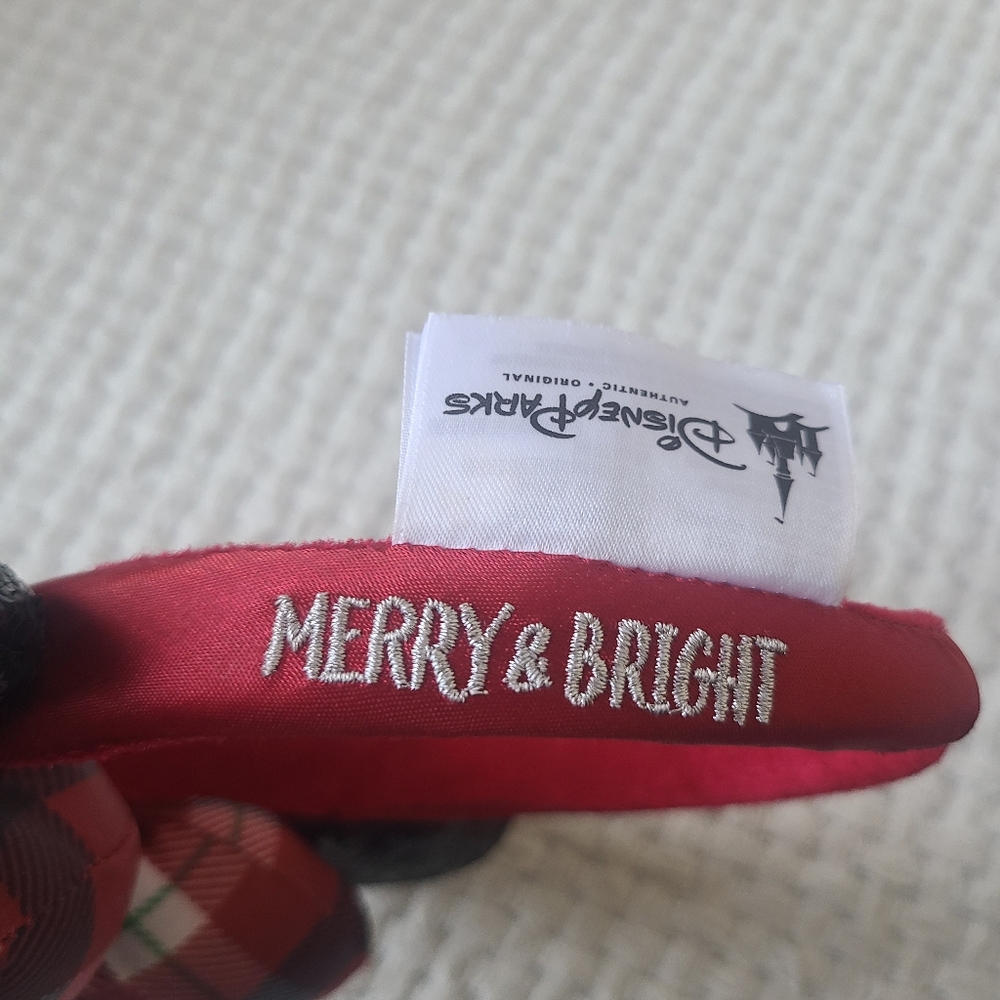 Disney Parks Christmas plaid and sequin Minnie Mouse ear headband One Size Fits - Picture 7 of 11